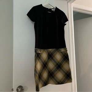 Loft Black and Yellow Plaid dress 4P